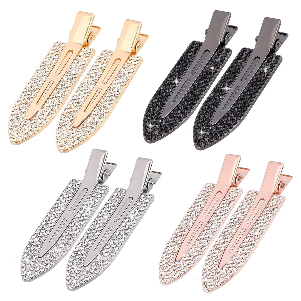 Magicsky 8PCS Creaseless No Bend Rhinestone Bang Hair Clips For Women