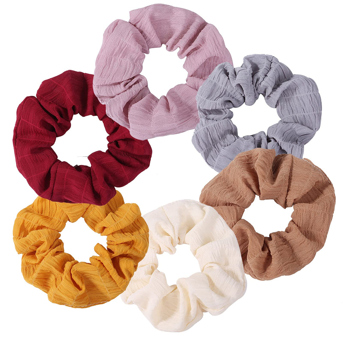 Bandana Print Scrunchies Hair Ties, 5PCS Cotton Hair Elastics for Women