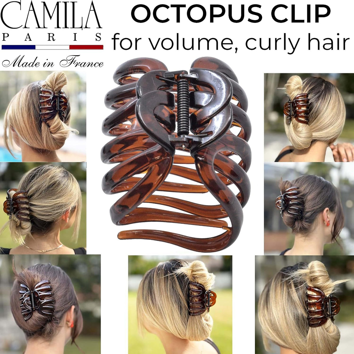 Camila Paris AD718 Octopus Hair Clips 3.75" Large Claw Clips for Thick Hair