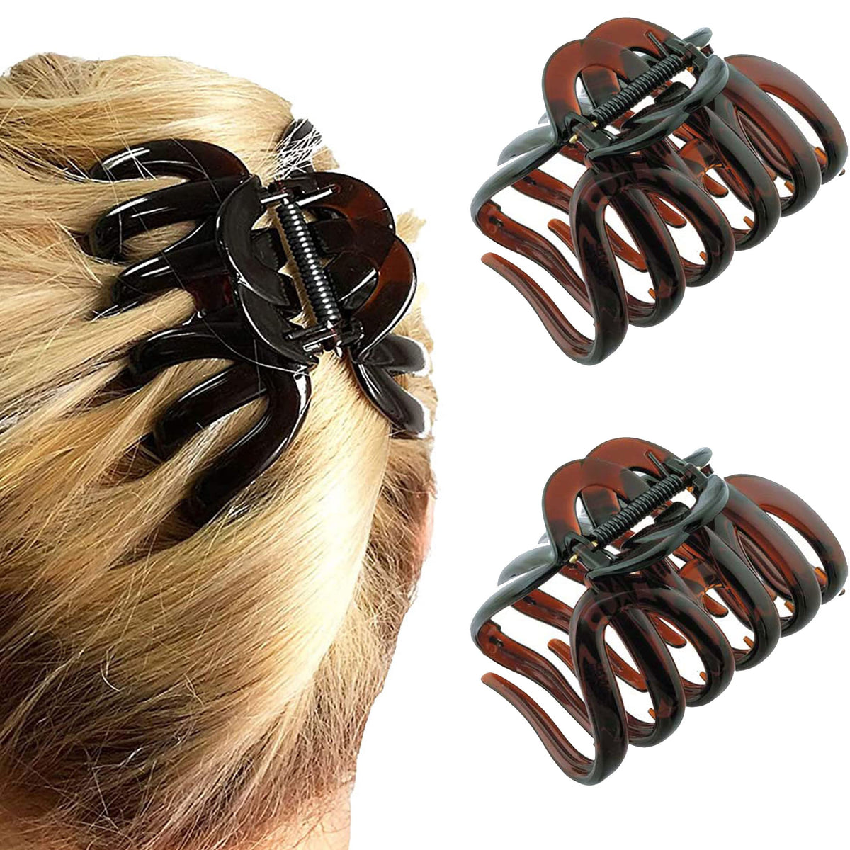 Camila Paris AD718 Octopus Hair Clips 3.75" Large Claw Clips for Thick Hair