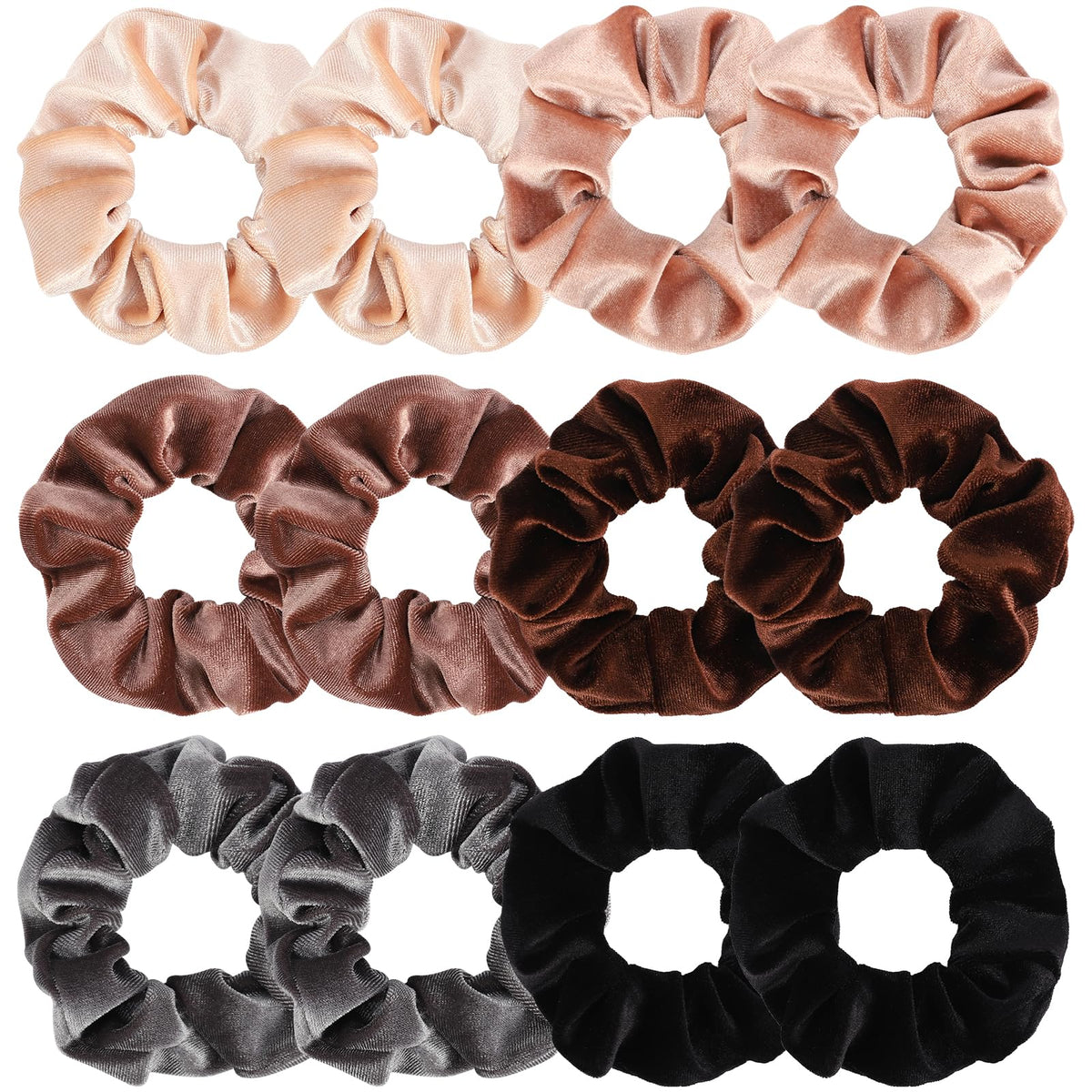 Whaline Pastel Hair Scrunchies Elastic Scrunchy Bobbles Velvet Hair Bands Boho Soft Hairs Ties Hairstyle Accessories for Girls Women (12 Colors)