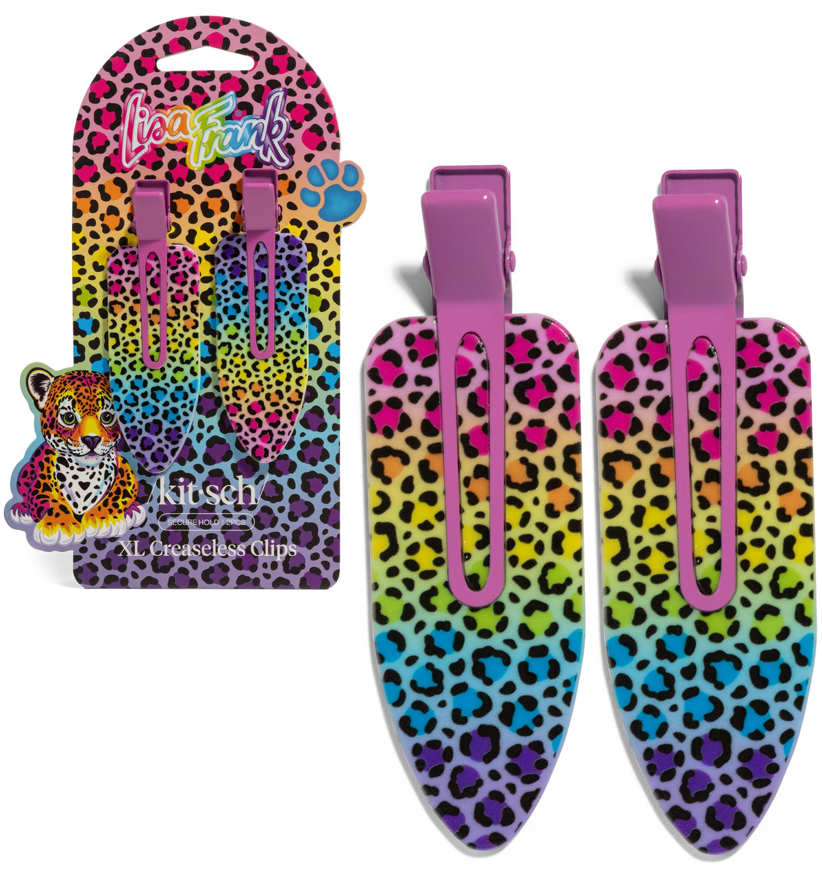 Kitsch Creaseless Hair Clips for Women - Black Terrazzo, 4pcs