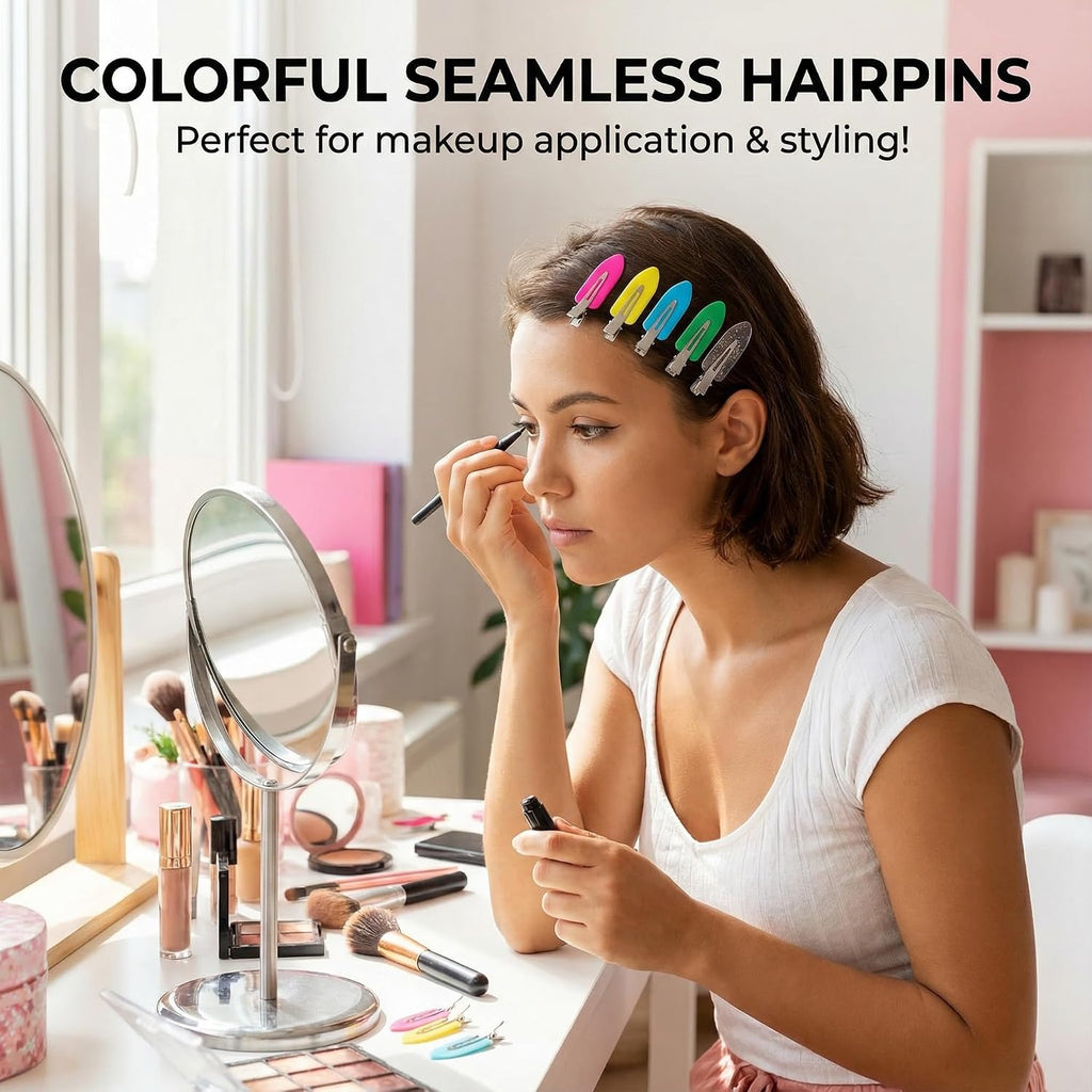 Creaseless Hair Clips for Women Styling 40Pcs Getting Ready No Crease Hair Clips for Bangs Setting No Bend Dent Makeup Clip Application Skincare Clip (Multicolor)
