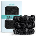 YFONG 3 PCS 100% Mulberry Silk Scrunchies for Women Girls, Soft No Damage