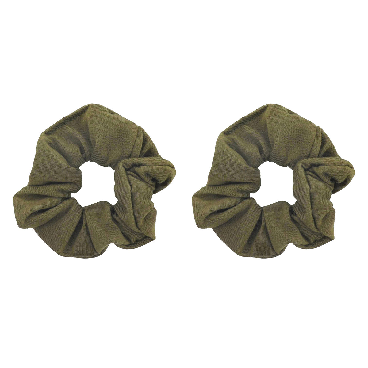 Motique Accessories Solid Scrunchies for Women, Set of 2, Navy Blue