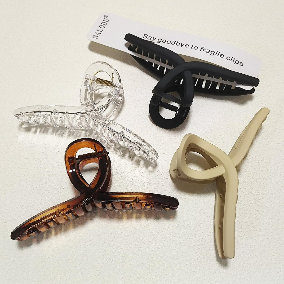 4.3 Inch Hair Claw Clips Large No Slip Big Matte Jaw Butterfly Clip for Thin Fine Thick Hair Women, 4 Pack