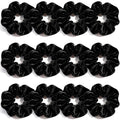 Scrunchies for Women, 12 Pcs Neutral Brown Tones Velvet Scrunchies - Classic Thick Elastic Hair Ties for a Soft Ponytail
