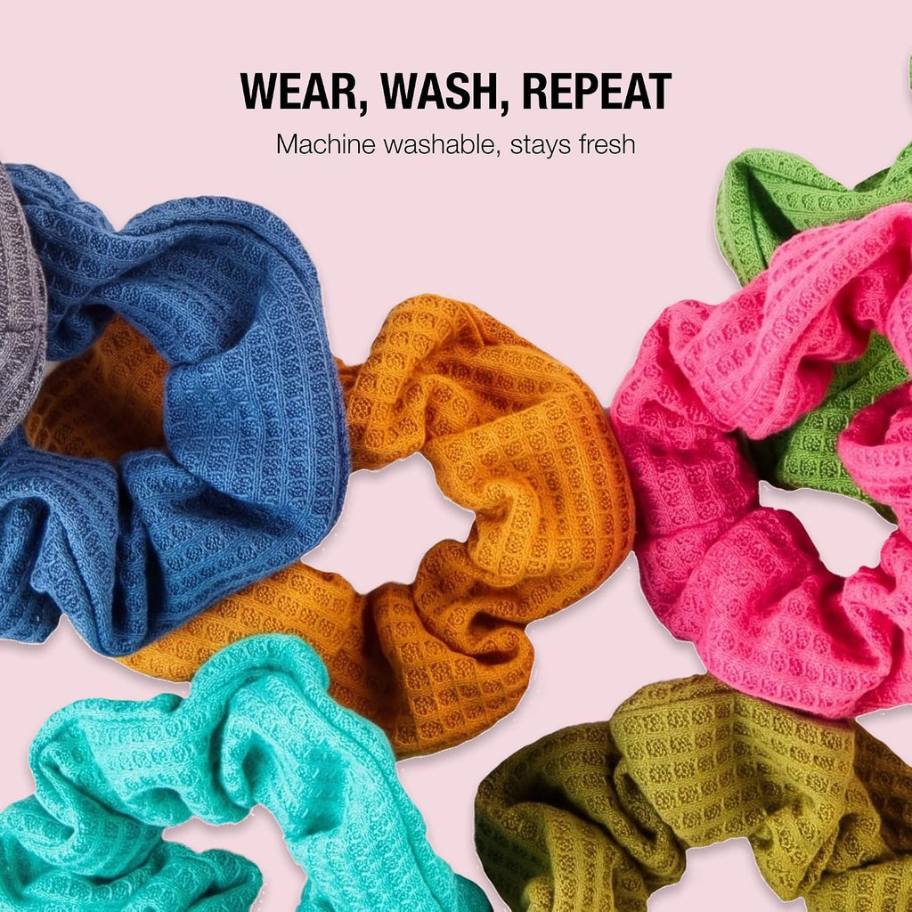 Scünci Hair Scrunchies, Waffle Knit Cotton, No-Damage, 36 Count