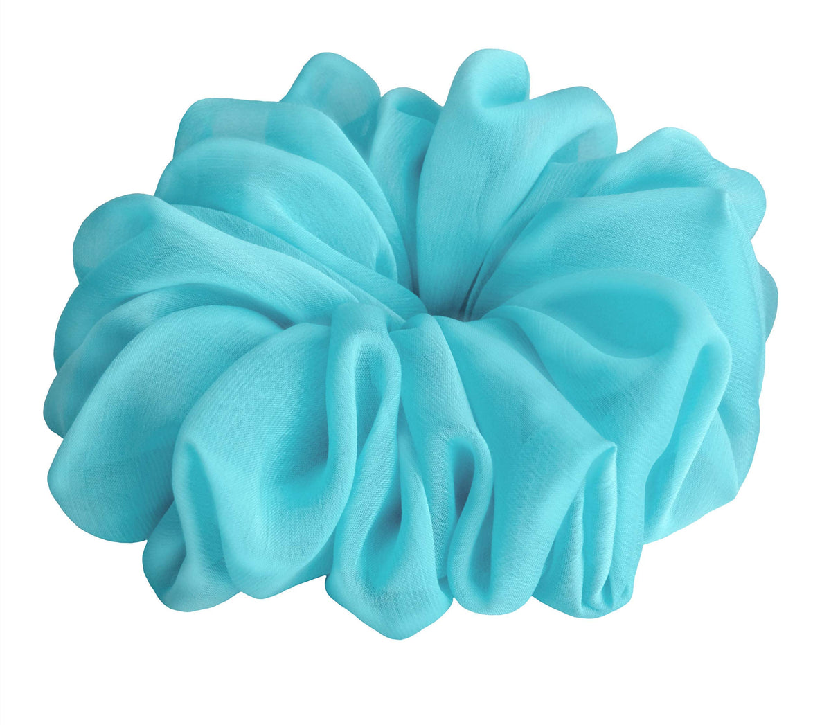 38 Colors Available, Soft Sheer Chiffon Big Hair Scrunchies (Black)