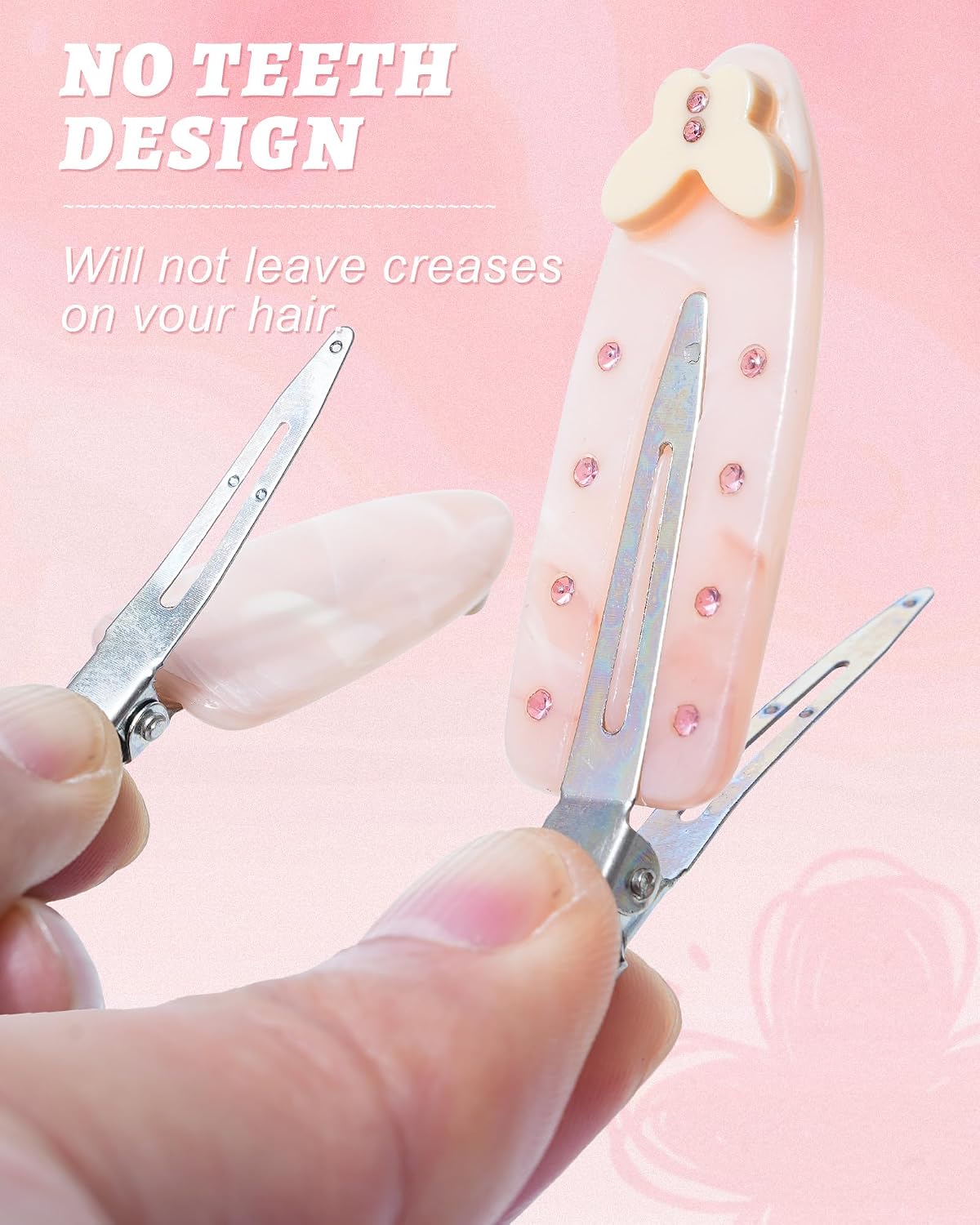 4 Pcs No Crease Hair Clips for Makeup Creaseless Hair Clips for Bangs