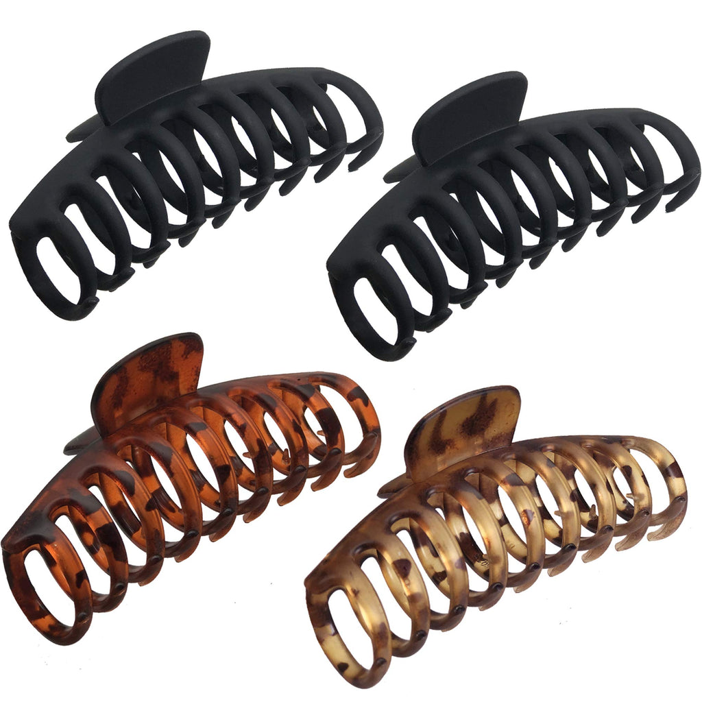 OWIIZI 4.3" Large Hair Claw Clips for Women Long Thick Hair (4 Packs)