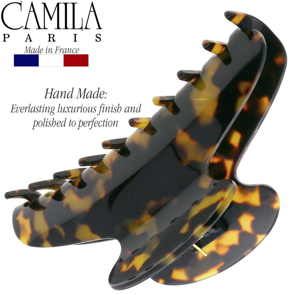 Camila Paris CP3030 French Hair Clip for Women Thick Hair for Long Curly Wavy Hair, Handmade Tokyo, Girls Hair Claw Clips, Durable Styling Big Claw Clip for Thick Hair, Strong Hold Grip Made in France