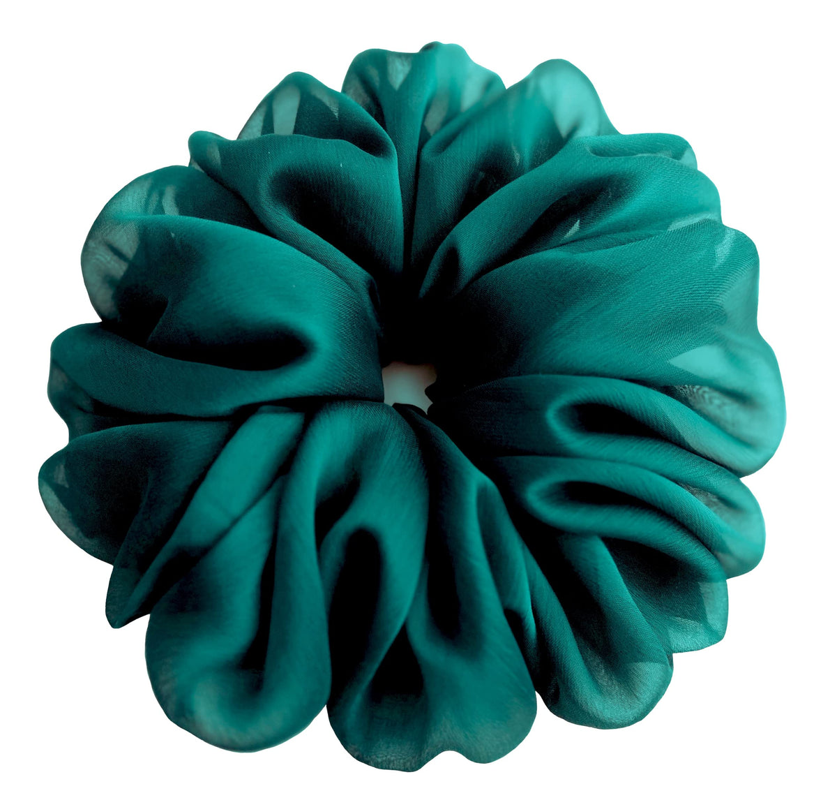38 Colors Available, Soft Sheer Chiffon Big Hair Scrunchies (Black)