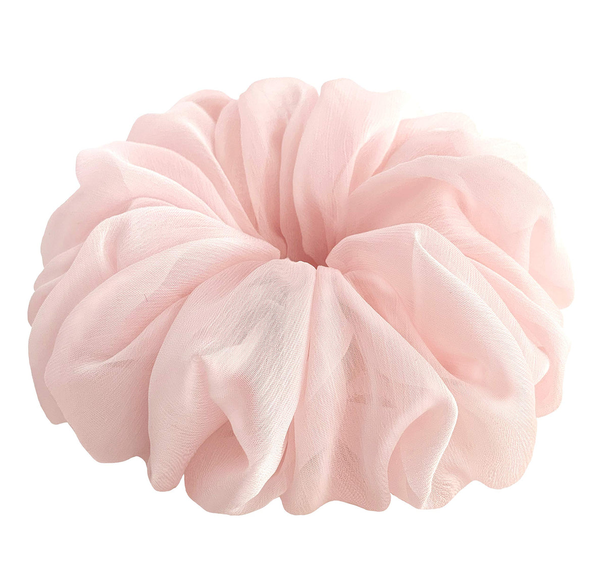 38 Colors Available, Soft Sheer Chiffon Big Hair Scrunchies (Black)
