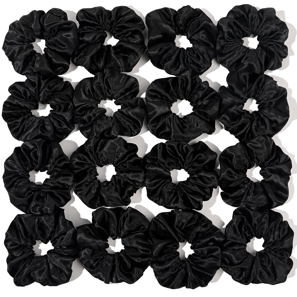 Satin Hair Scrunchies: Cute, Big Pony Tail Holders for Thick, Curly Hair - No Crease, No Damage Hair Ties for Girls and Women