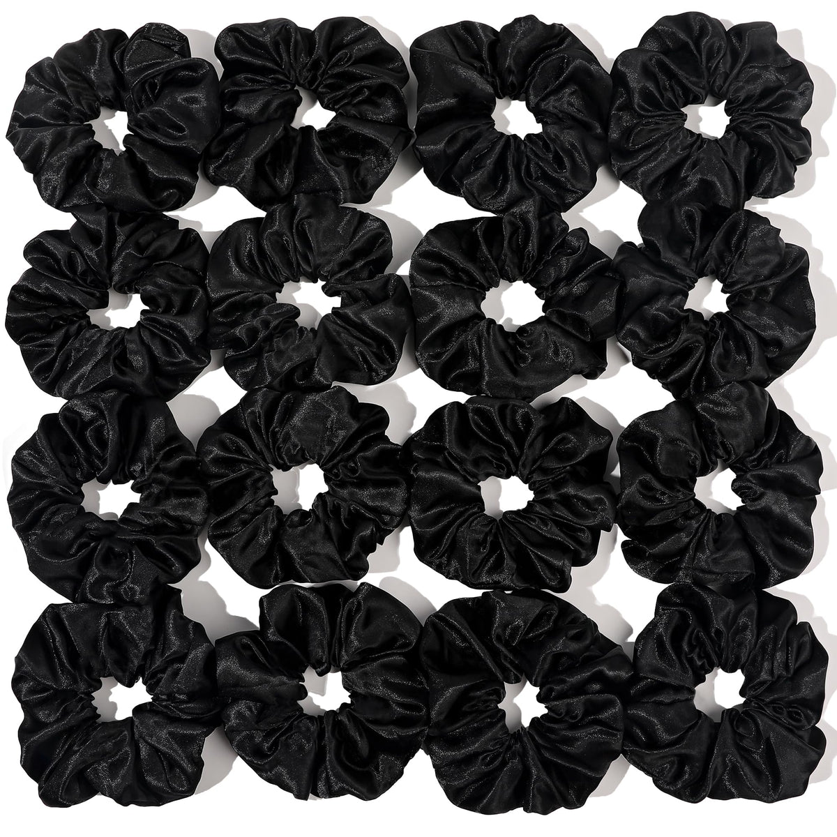 Satin Hair Scrunchies: Cute, Big Pony Tail Holders for Thick, Curly Hair - No Crease, No Damage Hair Ties for Girls and Women