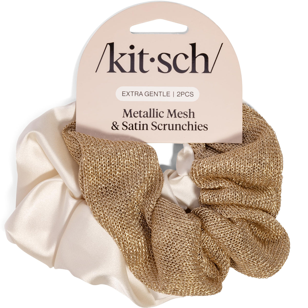 Kitsch Satin Scrunchies for Women | For All Hair Types - Black, 5pcs