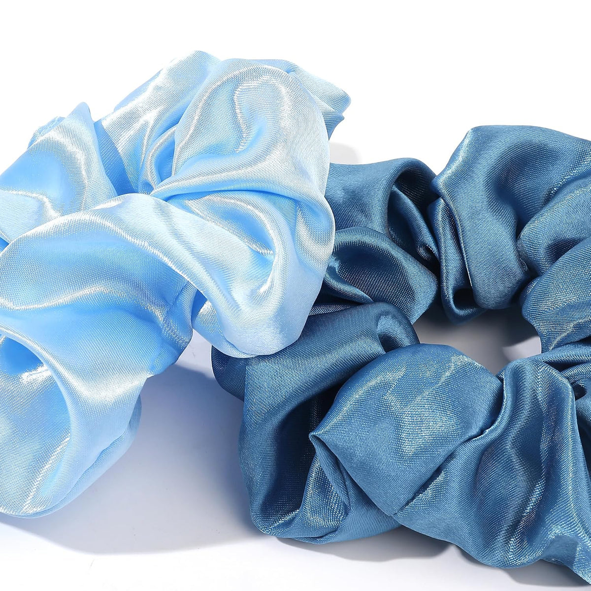 Satin Hair Scrunchies: Cute, Big Pony Tail Holders for Thick, Curly Hair - No Crease, No Damage Hair Ties for Girls and Women