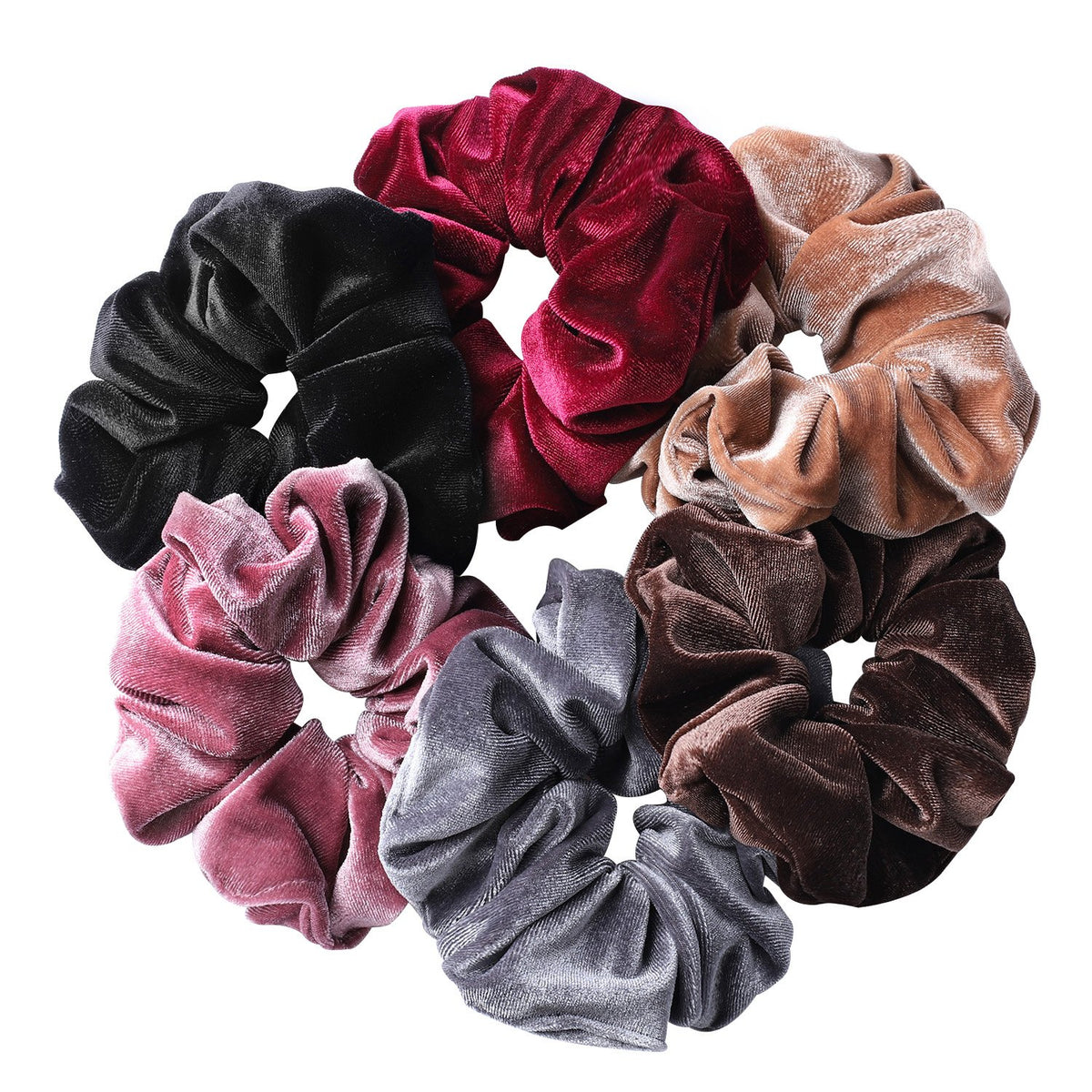 Whaline Pastel Hair Scrunchies Large Velvet Elastic Scrunchy Bobbles Ice Cream Color Hair Bands Soft Hairs Ties Hairstyle Accessories for Girls Women, 6 Colors