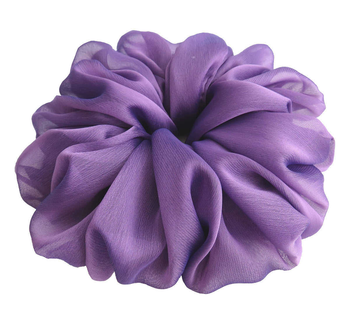 38 Colors Available, Soft Sheer Chiffon Big Hair Scrunchies (Black)