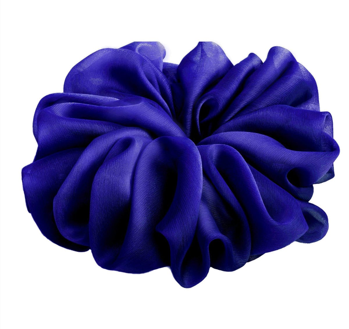 38 Colors Available, Soft Sheer Chiffon Big Hair Scrunchies (Black)