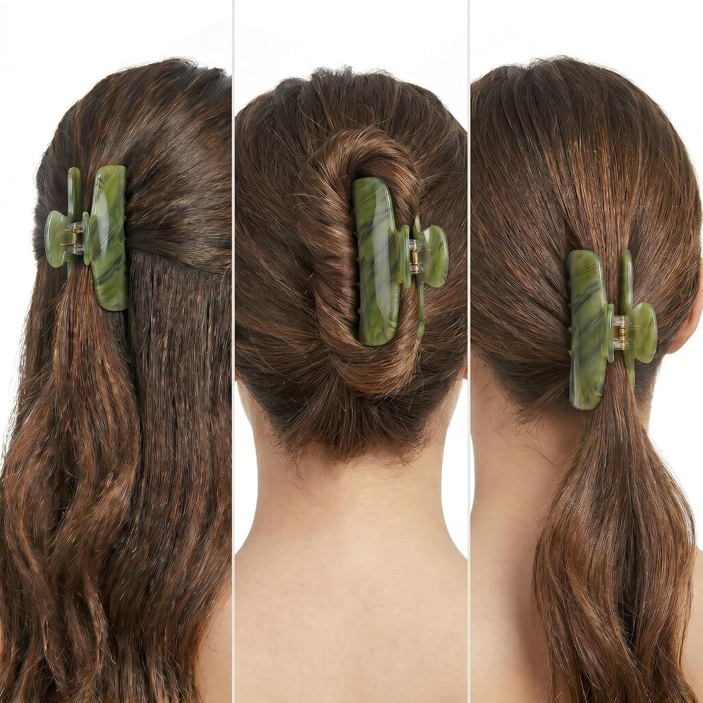 4 Inch Large Acetate Claw Clip for Women,Green Hair Clip