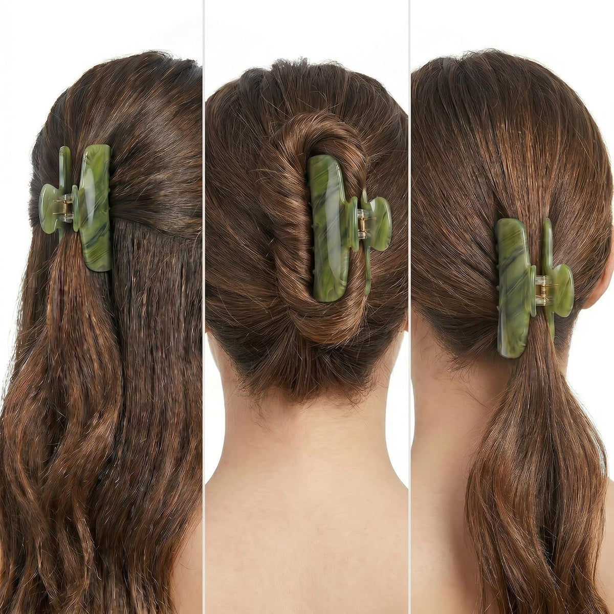 4 Inch Large Acetate Claw Clip for Women,Green Hair Clip