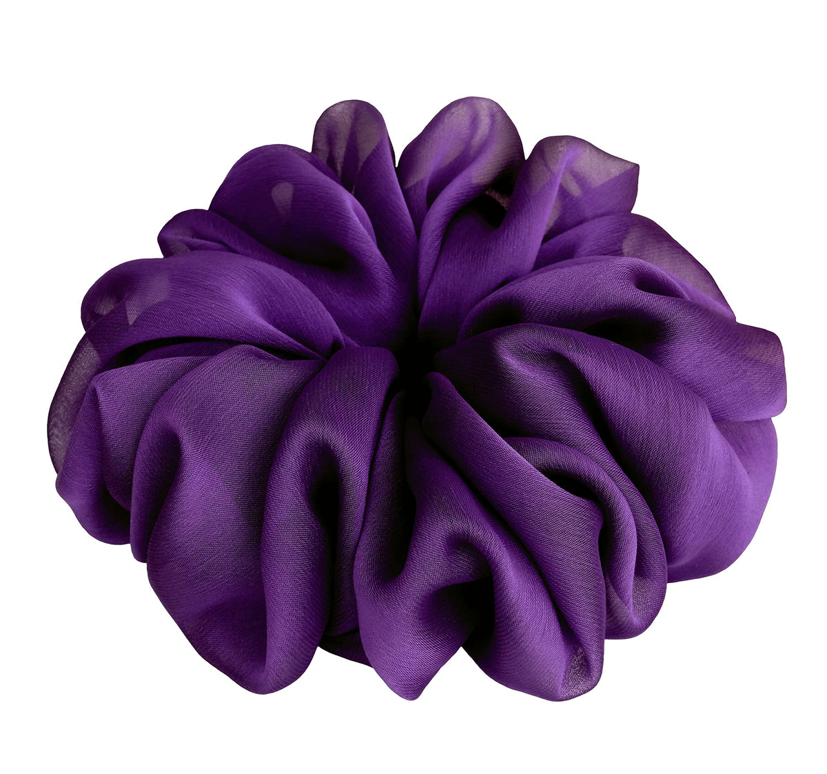 38 Colors Available, Soft Sheer Chiffon Big Hair Scrunchies (Black)
