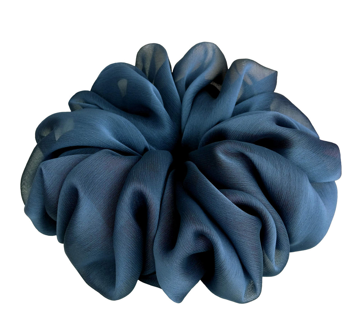 38 Colors Available, Soft Sheer Chiffon Big Hair Scrunchies (Black)